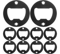 10 Piezas Abrebotellas de Pared Redondo, Hierro Negro | Inserto de Bricolaje, Desmontaje Sencillo de Tapas, Uso Versátil, para Bar Doméstico y Cocina