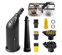 10 piezas accesorios para limpiador de vapor Kärcher SC1 SC2 SC3 SC4 SC5, juego de piezas de repuesto para boquilla de mano, incluye boquilla extendida, boquilla curvada, cepillo redondo, boquilla