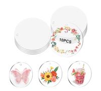 10 Piezas Acrilico Transparente Disco, Acrílico Transparente en Blanco Discos 15cm, Acrílico Circular Transparente Disco con Agujeros, Hoja de Acrílico Circular para Marcos de Fotos, Manualidades DIY