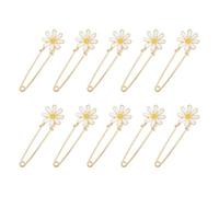 10 piezas ajustables de cintura para pantalones vaqueros, con forma de flor, para colgar en la ropa, cárdigan, cuello, alfiler seguro para jeans, camisas, vestidos, alfileres decorativos para ropa