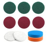 10 Piezas Almohadilla Pulido 125mm Esponja Lana para Taladro | JaneYi Discos de Pulido con Esponja y Lana para Lijadora Orbital Coche Madera Metal Acero y Limpieza