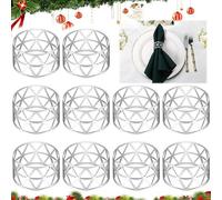 10 Piezas Anillos De Servilleta De Metal, Navidad Servilleteros, 3 X 4,5 CM Soporte De Hebilla De Servilleta De Metal para Bodas, Banquetes, Aniversario, Fiesta CumpleañOs, DecoracióN De Mesa