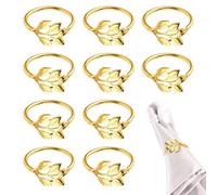 10 Piezas Anillos de Servilleta de Metal, Servilleteros Individuales, Anillos de Servilleta, Apariencia de La Hoja Servilletero, para Bodas, Navidad, Reuniones Familiares Decoración de Mesa