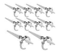 10 Piezas Anillos para Uñas de Mujer Espada y Cruz, Plata | Aleación de Zinc, Diseño Abierto para Punta de Dedo, Resistencia al Deslustre, Estilo Vintage