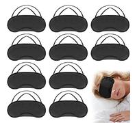 10 Piezas Antifaz para Dormir Ojos, Mascara para Dormir Ligeras Transpirables con 2 Bandas Elásticas, Mascara Dormir Viaje para Escuela Hogar Oficina Niño Hombre Mujere (Negro)