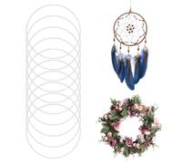 10 Piezas Aros Metalicos Manualidades Atrapasueños 20cm, Aros Metálicos para Manualidades Círculo Atrapasueños, Aros para Macrame Metal Floral Aro Decoracion, Anillas para Atrapasueños Macramé Acero