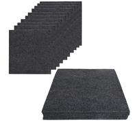 10 Piezas Azulejos para Alfombra Autoadhesivos, 30x30CM Moqueta Adhesiva Suelo Antideslizante Baldosas de Moqueta para Oficina Comercio Plaquetas Suelo Moqueta, Gris Oscuro