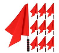 10 Piezas Bandera de Árbitro de Fútbol Roja Mango de Esponja | Señal Manual de Alta Visibilidad, Agarre Ergonómico Antideslizante, para Voleibol y Competiciones Oficiales