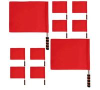 10 Piezas Bandera de Mano del Árbitro para Competición, 45x36 CM | Señalización Rápida y Visible, Mango de Esponja Antideslizante, Mástil de Acero Inoxidable, Rojo