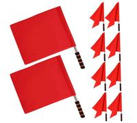 10 Piezas Bandera Oficial del Árbitro Roja Mango de Esponja | Señalización Manual para Fútbol y Competiciones, Alta Visibilidad, Superficie Firme y Nítida, Agarre Ergonómico