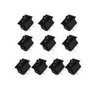 10 Piezas Basculador Redondo 250V 3A 2 Pines ON/OFF Interruptor De Palanca SPST Interruptor Basculante 10x15mm Para Coche Camión Barco Interruptor de control de ventana