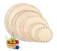 10 Piezas Base De Mimbre Para Ganchillo, Base De Madera Para Cestas, Base De Cesta De Ganchillo De Madera, Fondo De Madera Para Cestas Para Cestería DIY Para Decoración Del Hogar 10/15/20/25/30cm