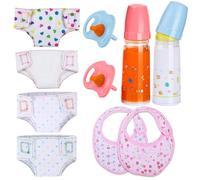 10 Piezas Biberon Magico Juguete Pañales para Muñecas Chupete Muñeca Baberos Accesorios Muñecas Bebe Regalos Niños para Cumpleaños, Navidad, Año Nuevo