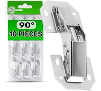 10 Piezas Bisagras Puertas Cocina con Ángulo de Apertura de 90° con Muelle de Presión - Bisagras para Puertas Fabricado en Acero con Recubrimiento Niquelado - Garantía de 5 Años - ONIX TECH