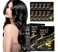 10 Piezas Black Hair Dye Shampoo 3 En 1, Champú Tinte Negro Black Instant, Cubre Canas, Shampoo Tinte Negro Para Cabello, Para Mujer Y Hombres (20ml*10)