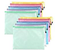 10 Piezas Bolsa de Archivo A5,Bolsas de Documentos, Carpeta Fundas Plastico Impermeable Bolsas de Plastico con Cierre Cremallera, para Recibos, Oficina, Viaje, Escolar, 5 Colores
