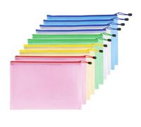 10 Piezas Bolsa de Archivo de Cremallera, Bolsa de Archivo con Cremallera Impermeable para Documentos, Transparente Carpetas de Documentos de Malla para Viajes, Escuela, Oficina, 5 Colores