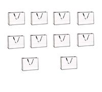 10 Piezas Bolsas Regalo,Bolsa de Papel con Asas,para Halloween, Navidad, Cumpleaños, Día de Acción de Gracias,Fiesta, Embalaje, Personalización, Transporte（Blanco）