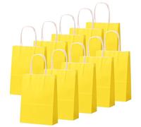 10 Piezas Bolsas Regalo con Asas 26x12x32cm,Bolso de Papel Amarillo,Bolsitas Galletas Caramelos de Niños,Regalos para Fiestas Cumpleaños,Navidad,Bodas,Halloween,Bolsas de Regalo Coloridas