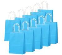 10 Piezas Bolsas Regalo con Asas 26x12x32cm,Bolso de Papel Azul Claro,Bolsitas Galletas Caramelos de Niños,Regalos para Fiestas Cumpleaños,Navidad,Bodas,Halloween,Bolsas de Regalo Coloridas