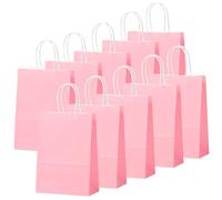 10 Piezas Bolsas Regalo con Asas 26x12x32cm,Bolso de Papel Rosa,Bolsitas Galletas Caramelos de Niños,Regalos para Fiestas Cumpleaños,Navidad,Bodas,Halloween,Bolsas de Regalo Coloridas