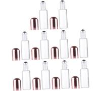 10 piezas botella de aceite esencial perfume rodillo perfumes botella vacía rodillo botellas vacías rodillo perfume negro for mujeres contenedores con tapas negro maquillaje vidrio señorita muestra co