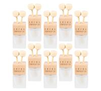 10 Piezas Botella de Perfume para Ventilación de Coche de Vidrio | Madera Clara, Montaje Sencillo, Liberación Gradual del Aroma, Formato Ligero para Coche, Aromaterapia