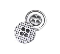 10 piezas botones redondos de metal de 10mm y 11mm, Negro claro, 11mm 10 piezas