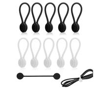 10 Piezas Bridas Magnéticas Multifuncionales de Silicona, 11cm / 4.33in Fuertes Bridas Magnéticas, Blanco y Negro Bridas Magneticas para Cables, para Cable de Auriculares, Cable de Carga USB
