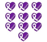 10 Piezas Broche de Cinta Morada de Aleación Zn de Alfiler de Pecho Adición de Temporada para Campañas de Concientización y Partidarios Conmemorativa