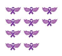 10 Piezas Broche de Cinta Morada de Aleación Zn de Alfiler de Pecho Adición de Temporada para Campañas de Concientización y Partidarios Conmemorativa
