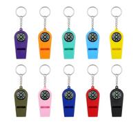 10 Piezas Brújula con Silbato de Supervivencia, Brújula de Orientación Portátil Multicolores, Llaveros Originales para Niños y Adultos, Equipo de Supervivencia para Camping, Senderismo y Outdoor