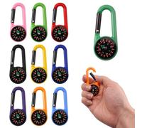 10 Piezas Brújula Navegación,Brújulas con Mosquetón, Brujula Pequeña,Brujulas de Orientacion,Brujula Niños,Moschettoni per Bussola Piccola,para Camping Senderismo Caza Exteriores, Viajes, Senderismo