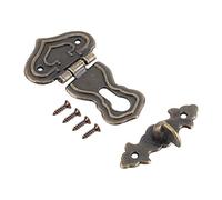 10 piezas Caja de cerrojo de la vendimia Cerradura de cerrojo Cerradura Decorativa Diseños grabados de bronce retro Cajas de tesoros de cerrojo Cerradura de cerrojo con tornillos para cajas de madera