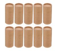10 Piezas Caja de Tubo de Cartón Kraft para Ml | Tapa Giratoria, Forma Cilíndrica, Opción , para Aceites Esenciales y Té, Tono Caqui