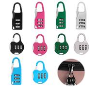 10 Piezas Candados Maletas de Viaje Pequeños Candado Combinacion 3 Digitos Candado Taquilla Gimnasio Mini Aluminio Candado Numeros 5 Colores,para Colegio Armario Mochila de Equipaje
