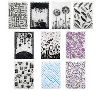 10 Piezas Carpeta de Embossing, Plantilla de Repujado de Plástico Carpetas de Plástico para Estampar en Relieve para la Fabricación de Tarjetas, 14,5 x 10,5 cm