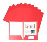 10 Piezas Carpetas de Papel A4 con 2 Bolsillos,Subcarpetas Cartulina a4,Carpeta Archivadoras,carpetas de Proyectos,carpetas de Cartón para Documentos Subcarpetas Simples para Oficina Escuela (Rojo)