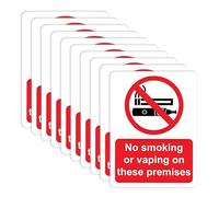 10 Piezas Cartel Prohibido Fumar, Pegatinas Prohibido Fumar Set, Plástico Vinilo, Resistente a los Rayos UV, Anti-Decoloración, 10cmx7.5cm, Ideal para Interior, Exterior, Bares, Pubs y Empresas