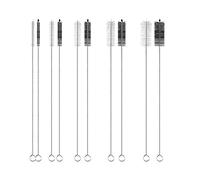 10 Piezas Cepillo para Botellas Largo, 29cm Cepillo para Tubos de Nailon con 5 Tamaños Cepillos Limpiadores Botellas para Limpiar Tuberías Pajitas Botellas de Vino Fregadero (Negro, Blanco)