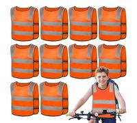 10 Piezas Chaleco Reflectante Niños, Chalecos de Seguridad para Niños, Chaleco Reflector Alta Visibilidad, Chaleco de Seguridad Naranja para Niños (3-12 años) para Correr al Aire Libre, Ciclismo