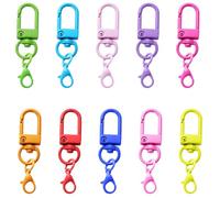 10 Piezas Cierres de Langosta Giratorios, Mosquetones Coloridos, Clip para Llavero, Gancho Giratorio de Metal, para Llaves, Accesorios de Bricolaje, Bolsos, Manualidades