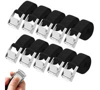 10 Piezas Cinchas de Amarre,25mm x 1m Correas Tensoras,con Cierre de Clip,Adecuado para Agrupar Furgonetas, Motocicletas y Camiones,Según DIN EN 12195-2 (1M)