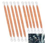 10 Piezas Cinta de Tierra para Motor, 250/300mm Banda de Masa para Motor Correa de Tierra Conectores de Correa de Tierra para la Mayoría de Los Coches (Cobre)