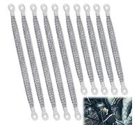 10 Piezas Cinta de Tierra para Motor, 250/300mm Banda de Masa para Motor Correa de Tierra Conectores de Correa de Tierra para la Mayoría de Los Coches (Plata)