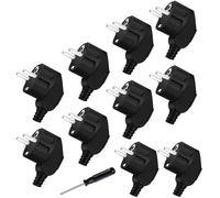 10 Piezas Clavija Enchufe Macho, 250V 16A Enchufe Schuko en Ángulo, Enchufe de Contacto Protector, con 1 Destornillador, Enchufe Europeo para Cable de 8-10 mm, IP20 Apto Para Uso en Interiores