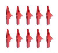 10 Piezas Clips de Cocodrilo de Cobre 1000V 32A con Conector Banana 4mm para Multímetro, Aislamiento PA Antideslizante para Pruebas Eléctricas, Rojo y Negro(red)