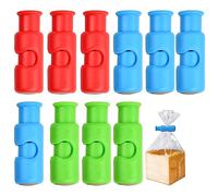10 Piezas Clips para Bolsas de Pan, Clips de Cierre para Bolsas, Clips de Sellado Reutilizables para Almacenamiento de Pan de Frutas, Agarre de Plástico Antideslizante, 3 Colores