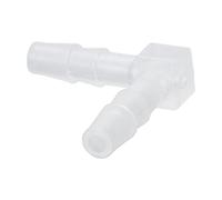 10 Piezas Codo de Lengüeta para Manguera - 90 Grados, Adaptador de Junta de Púas Iguales en Forma de L, Accesorio de manguera de Plástico para Acuarios (4 mm)