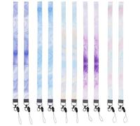 10 Piezas Colgante Cuelga Llaves Cuello, Ancho 2CM Cordón Correa para el Cuello, Oficina Neck Strap Lanyard Cordón con Ganchos Giratorios, Correa Paratarjetas para Llaves, Portacredenciales, Silbatos